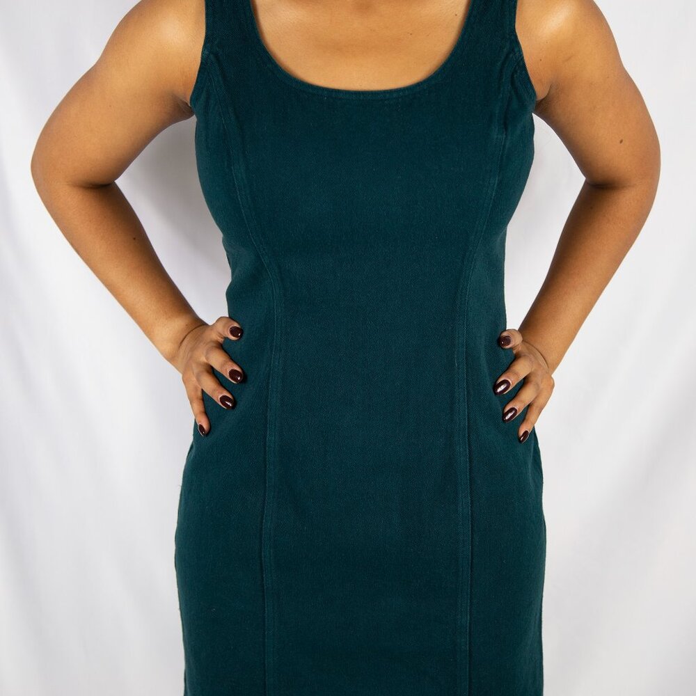 Vintage Scoop Green Denim Dress
